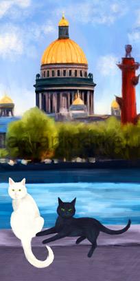Купить закладку для книг "Коты Василий и Василиса на набережной Невы"